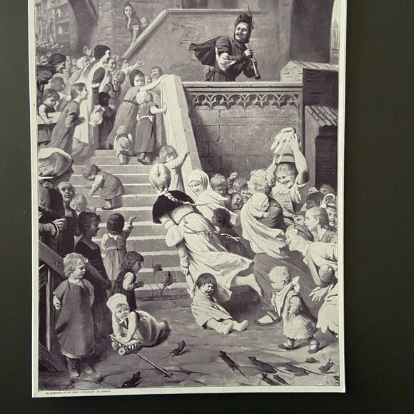 Hermann Von Kaulbach, Art Print, Pied Piper of Hamelin - Picture 3 of 6